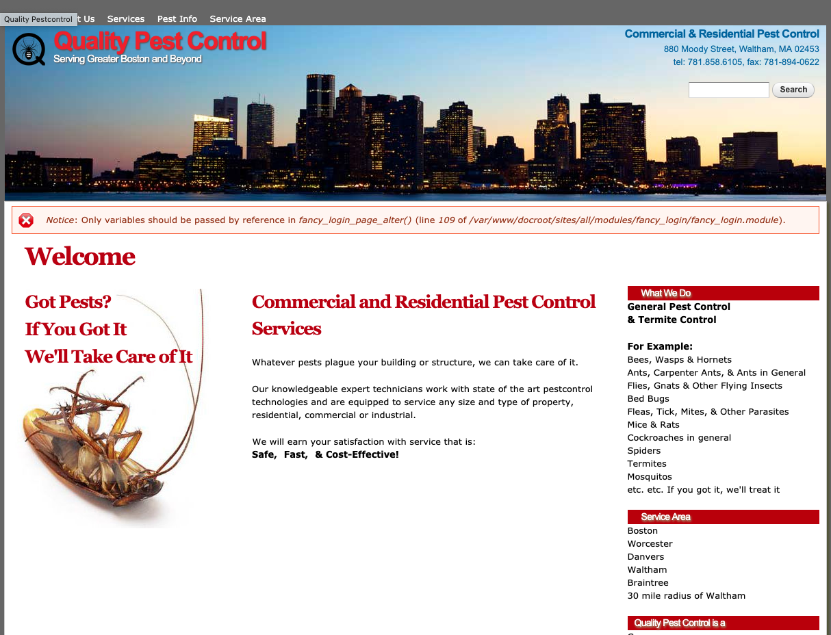 Quality Pest Control Commercial Site